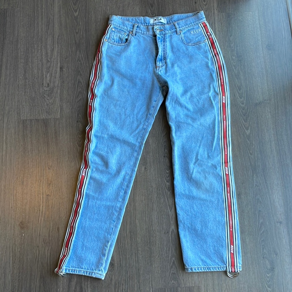 MSGM- Logo Stripe Jean Size 4